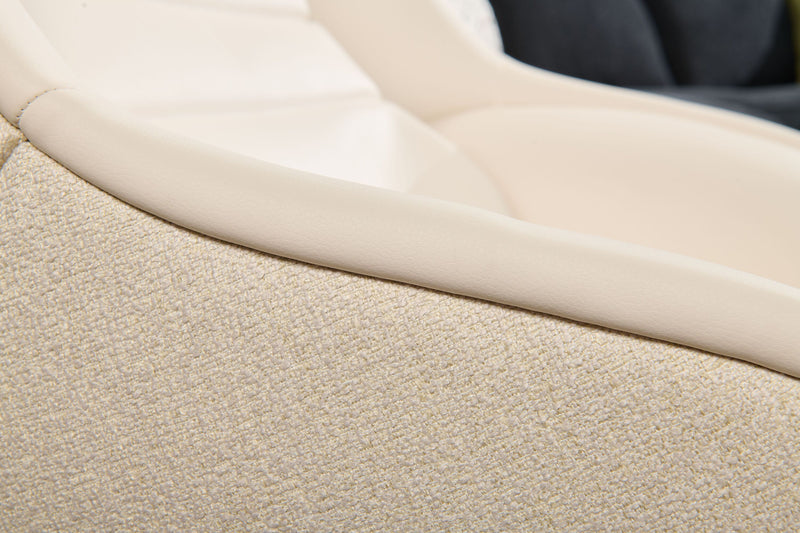 Fauteuil de massage inclinable LG de 29,6 po en tissu d’apparence cuir avec pouf assorti - beige