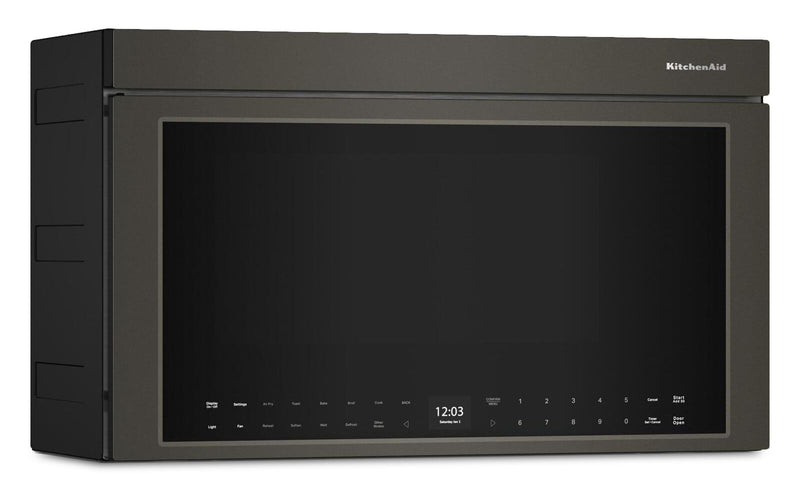 Four à micro-ondes à hotte intégrée intelligent multifonctionnel KitchenAid à installation affleurée - minerai noir - YKMMF530PBE