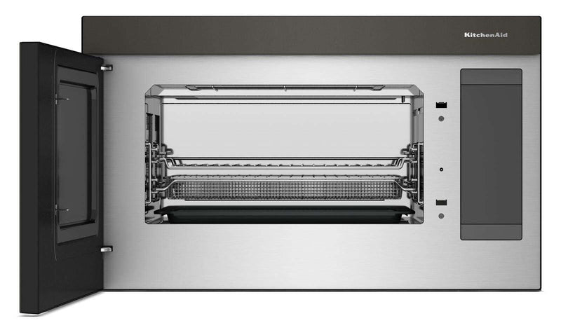 Four à micro-ondes à hotte intégrée intelligent multifonctionnel KitchenAid à installation affleurée - minerai noir - YKMMF530PBE