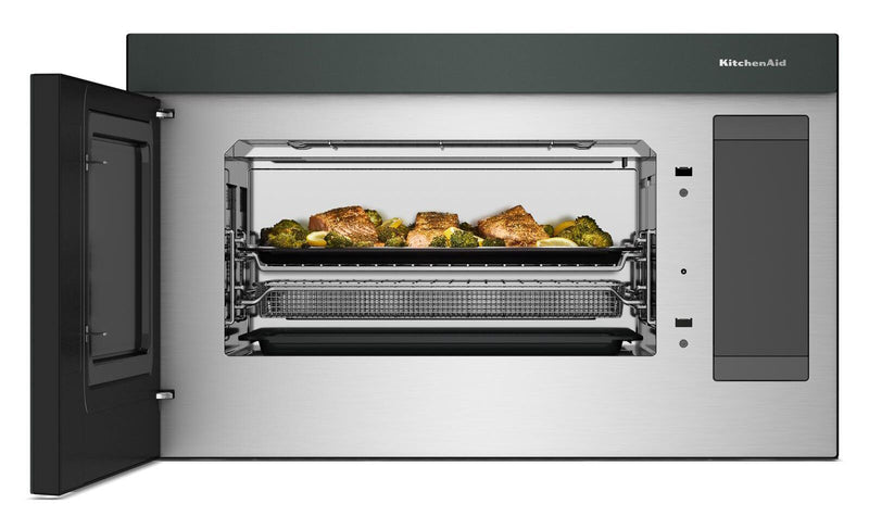 Four à micro-ondes à hotte intégrée intelligent multifonctionnel KitchenAid à installation affleurée - genièvre - YKMMF530PJP