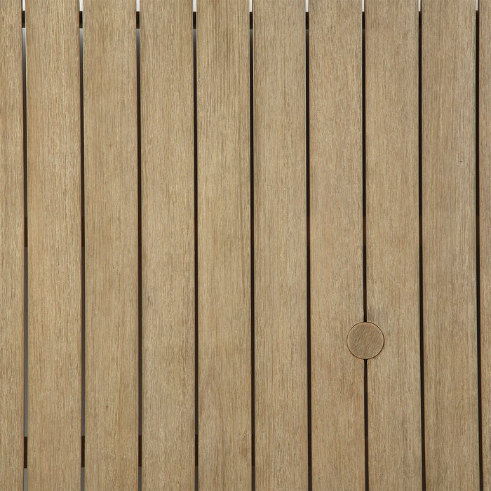 Fauteuil sans accoudoirs Juno pour la terrasse à l’extérieur - eucalyptus et tissu Nuvella, résistant aux intempéries - naturel et beige