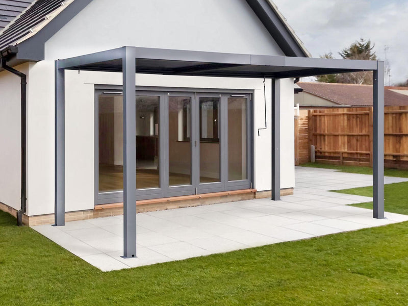 Gazebo Penguin pergola Vikos 10x13 en aluminium et persiennes en acier galvanisées