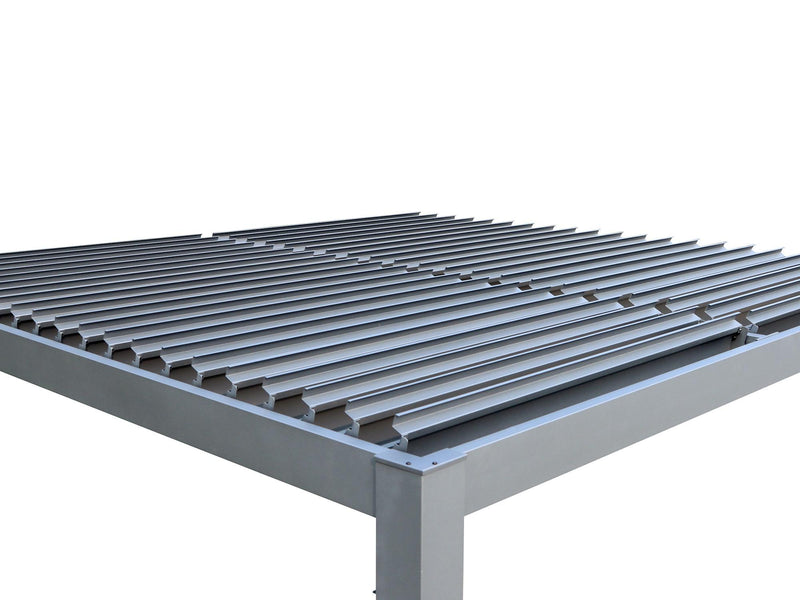 Gazebo Penguin pergola Vikos 10x10 en aluminium et persiennes en acier galvanisées