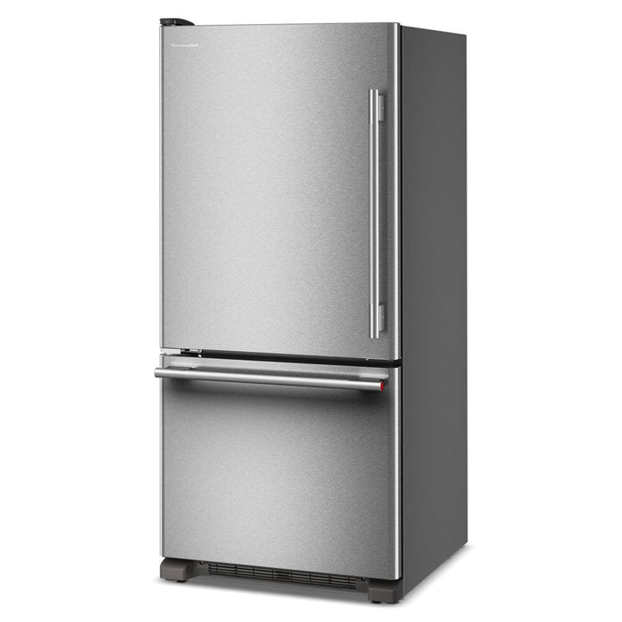 Réfrigérateur KitchenAid de 19 pi³ et de 30 po de profondeur standard à congélateur inférieur - KRBL130SPS
