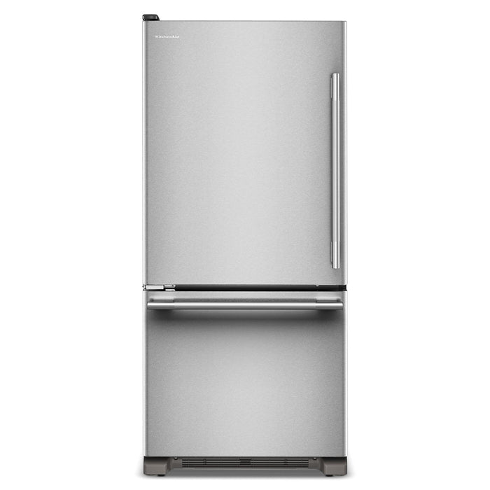 Réfrigérateur KitchenAid de 19 pi³ et de 30 po de profondeur standard à congélateur inférieur - KRBL130SPS