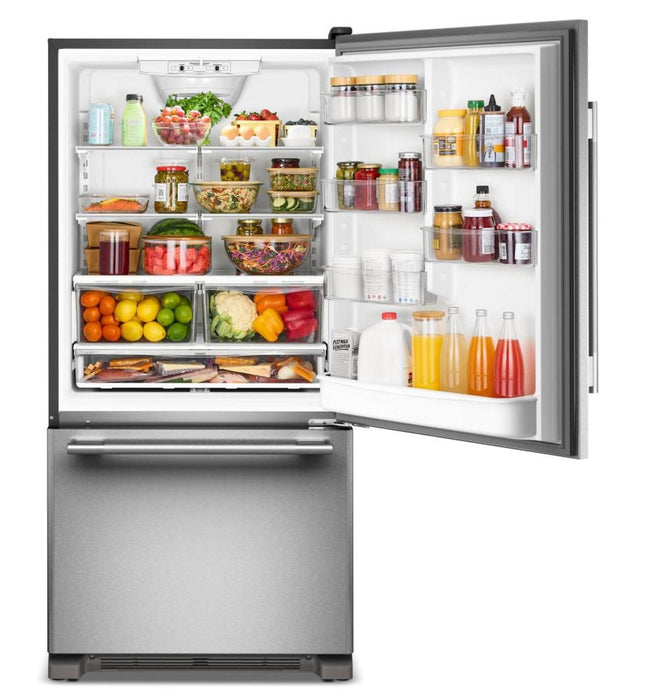 Réfrigérateur KitchenAid de 22 pi³ et de 33 po à congélateur inférieur - acier inoxydable PrintShieldMC - KRBR133SPS