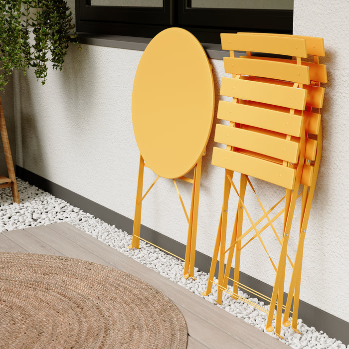 Ensemble bistro pliant 3 pieces Lausaint jaune