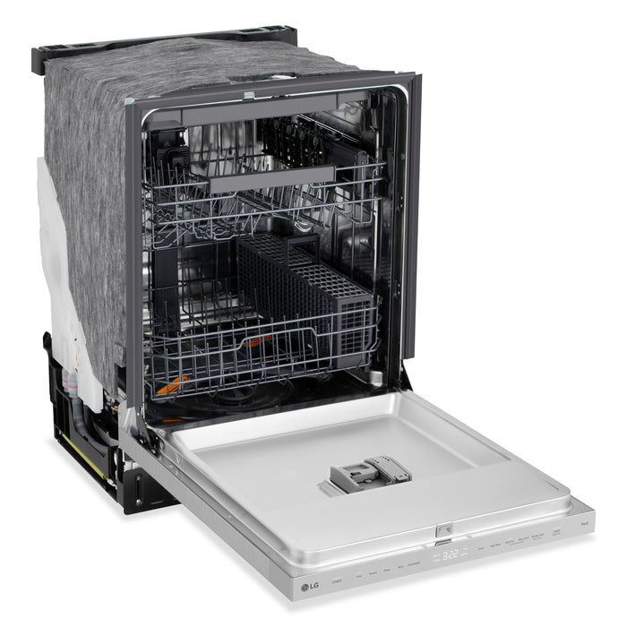 Lave-vaisselle FlushFitMC de LG de 23,75 po et de 46 dBA avec commandes sur le dessus et 3e panier - acier inoxydable - LDNPQ445S