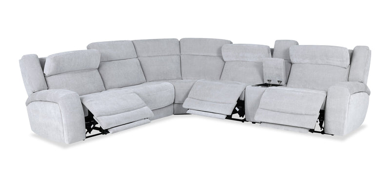 Sofa sectionnel à inclinaison électrique Legacy de 6 pièces avec confort Shaq-o-pedi et sonore 3D immersif - gris 