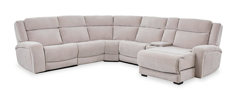 Sofa sectionnel de droite à inclinaison électrique Legacy de Shaquille O’Neal Home 6 pièces avec confort Shaq-o-pedic - gris 