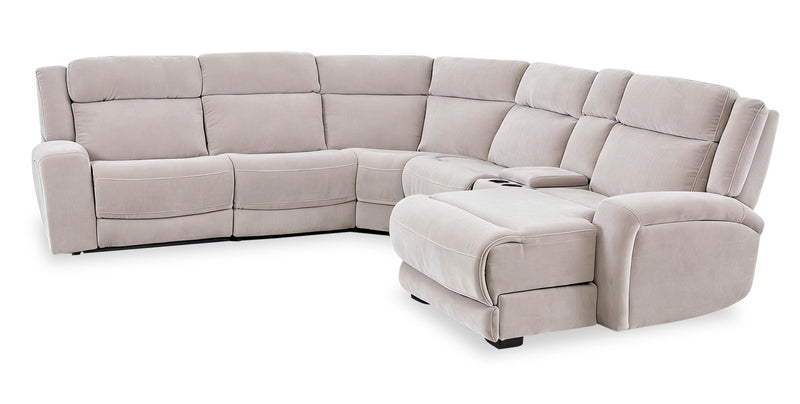 Sofa sectionnel de droite à inclinaison électrique Legacy de Shaquille O’Neal Home 6 pièces avec confort Shaq-o-pedic - gris 