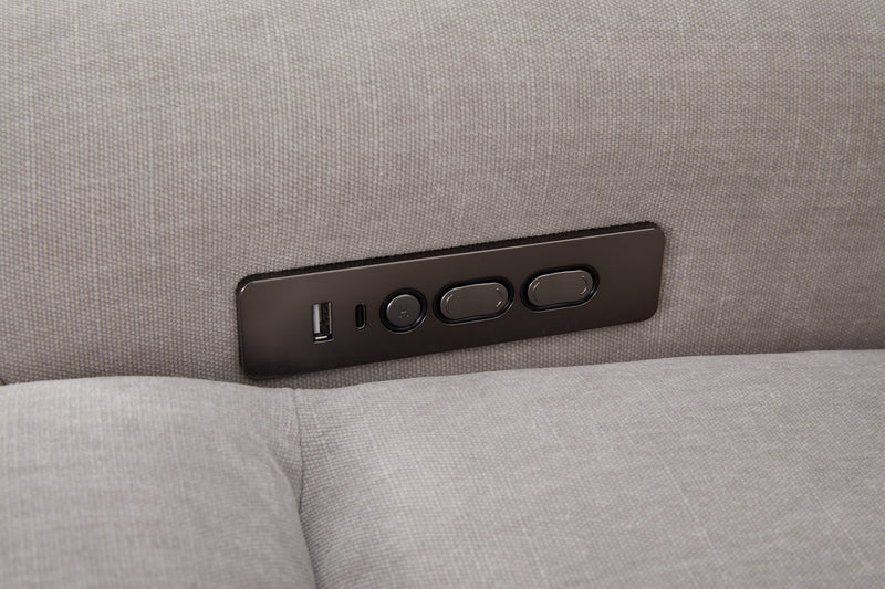 Sofa sectionnel de droite à inclinaison électrique Legacy de Shaquille O’Neal Home 6 pièces avec confort Shaq-o-pedic - gris 