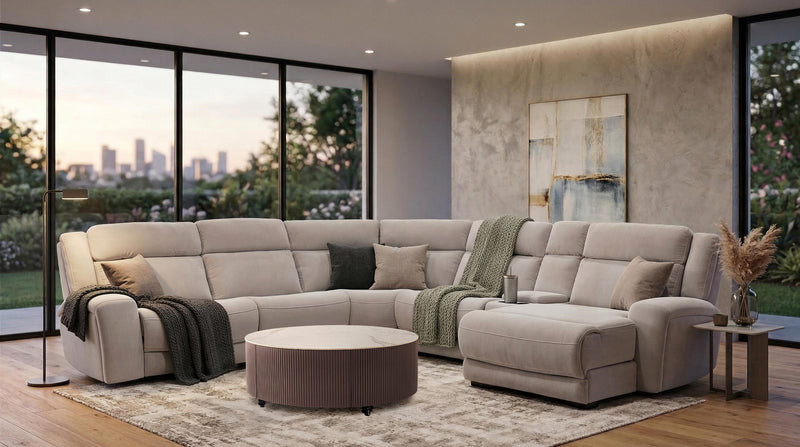 Sofa sectionnel de droite à inclinaison électrique Legacy de Shaquille O’Neal Home 6 pièces avec confort Shaq-o-pedic - gris 