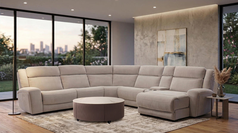 Sofa sectionnel de droite à inclinaison électrique Legacy de Shaquille O’Neal Home 6 pièces avec confort Shaq-o-pedic - gris 
