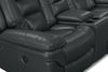 Leo 78" Leather-Look Fabric Power Reclining Loveseat with Storage Console - Grey | Causeuse à inclinaison électrique Leo de 78 po en tissu d’apparence cuir avec console de rangement - grise