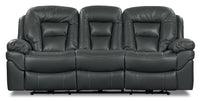  Sofa à inclinaison électrique Leo de 87,5 po en tissu d’apparence cuir - gris