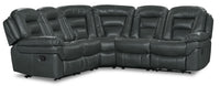  Sofa sectionnel inclinable Leo 5 pièces en tissu d’apparence cuir - gris