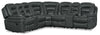 Sofa sectionnel inclinable Leo 7 pièces en tissu d’apparence cuir avec consoles de rangement