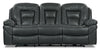 Sofa inclinable Leo de 87,5 po en tissu d’apparence cuir - gris