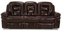 Sofa inclinable Leo de 87,5 po en cuir véritable - brun noyer