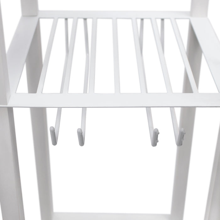 Lampe à pied de Simple Designs avec tablette et support à vin - blanche