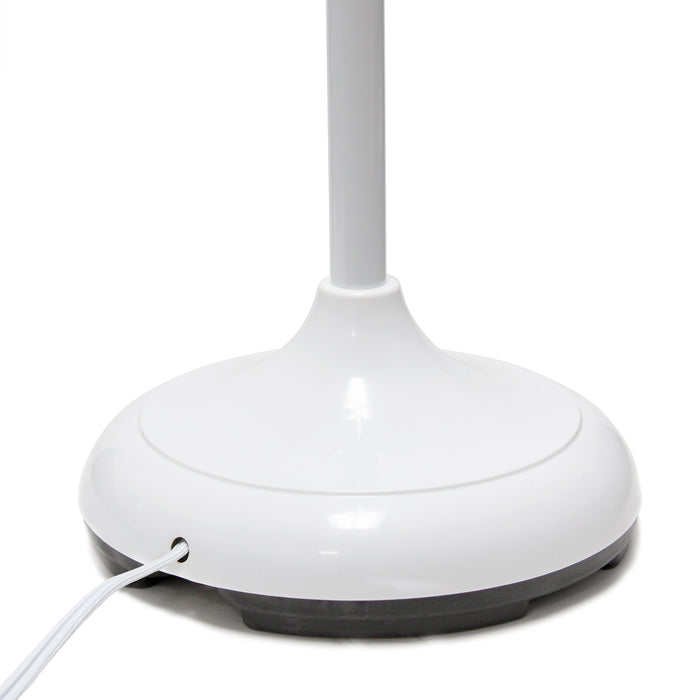 Lampe à pied contemporaine Medusa de Simple Designs de 67 po à plusieurs têtes à 5 ampoules avec col de cygne réglable - grise et blanche