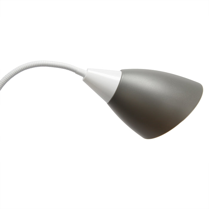 Lampe à pied contemporaine Medusa de Simple Designs de 67 po à plusieurs têtes à 5 ampoules avec col de cygne réglable - grise et blanche