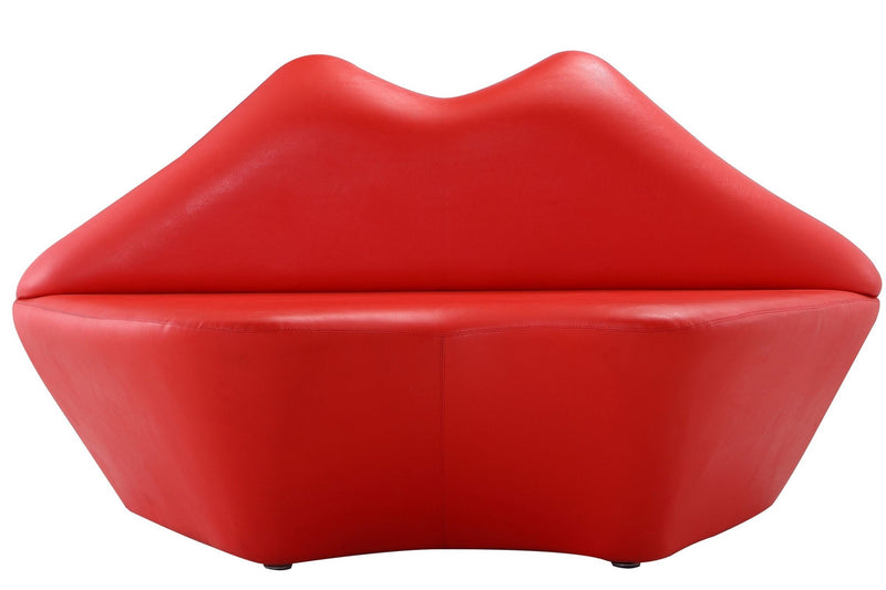 Causeuse Kiss Manhattan Comfort de 61,8 po en similicuir - rouge