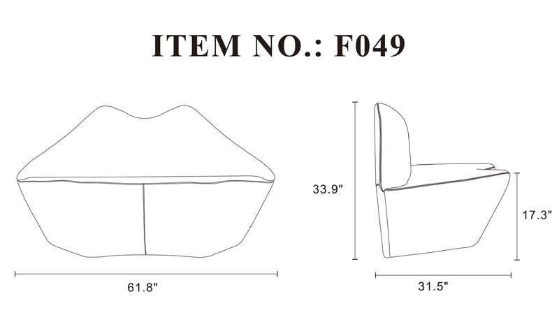 Causeuse Kiss Manhattan Comfort de 61,8 po en similicuir - rouge