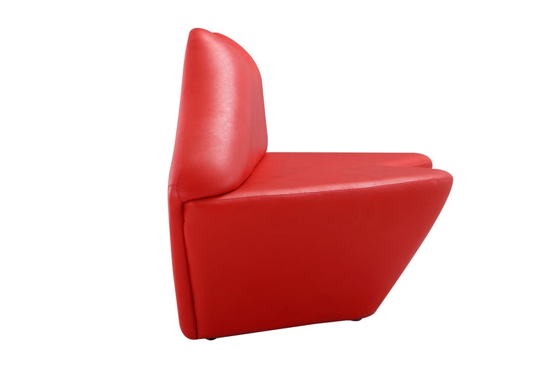 Causeuse Kiss Manhattan Comfort de 61,8 po en similicuir - rouge