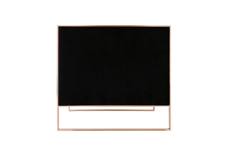 Causeuse Trillium de Manhattan Comfort de 57,48 po en velours - noire et dorée