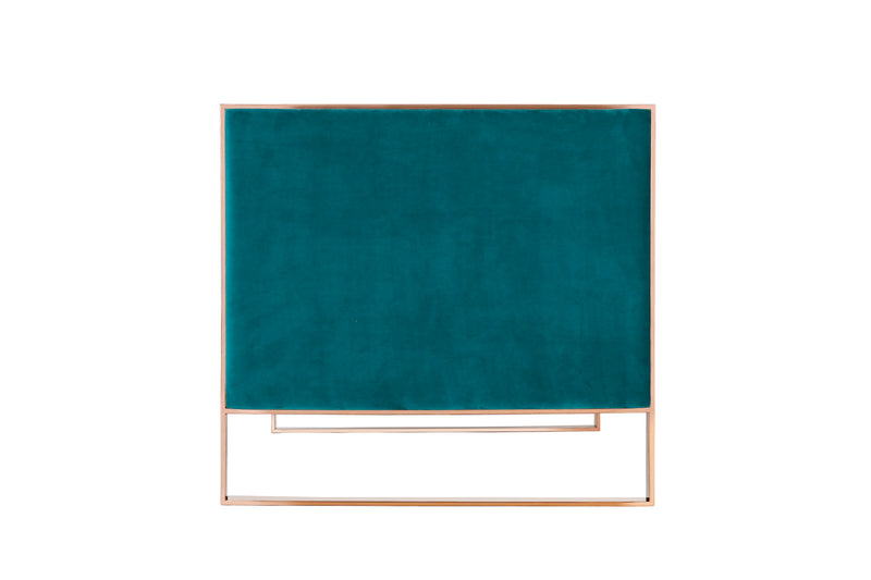 Causeuse Trillium de Manhattan Comfort de 57,48 po en velours - bleu turquoise et dorée