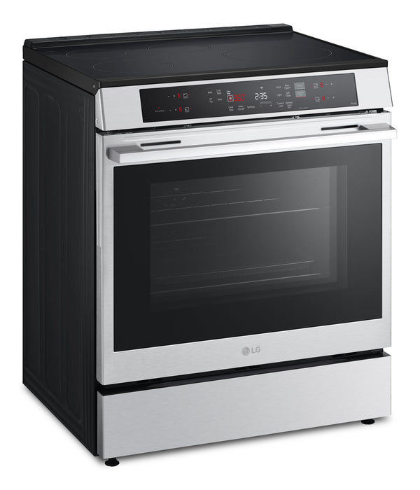 Cuisinière à induction LG de 6,3 pi3 et de 30 po avec friture à air - acier inoxydable PrintProofMC - LSIL6332XE 