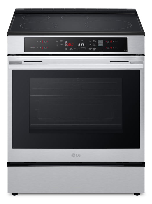 Cuisinière à induction LG de 6,3 pi3 et de 30 po avec friture à air - acier inoxydable PrintProofMC - LSIL6332XE 