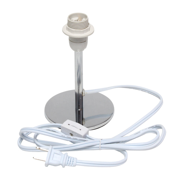 Mini lampe de table de Simple Designs chromée avec abat-jour incliné en tissu - blanche