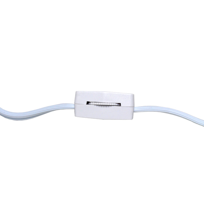 Mini lampe de table de Simple Designs chromée avec abat-jour incliné en tissu - blanche