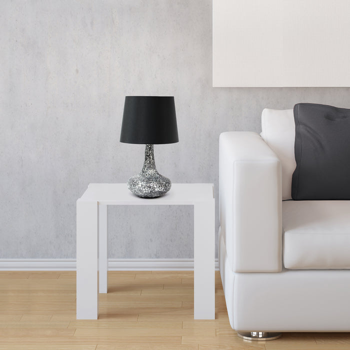 Lampe de table Genie de Simple Designs en carreaux de mosaïque en verre - noire