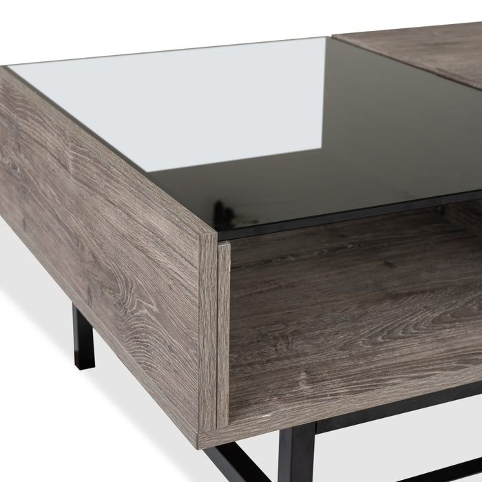 Table à café Matthew de 48 po avec dessus relevable et rangement - multicolore