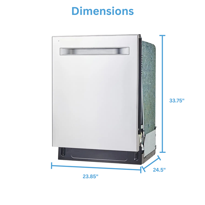 Lave-vaisselle Midea de 24 po avec commandes sur le dessus et séchage total en 3 étapes - acier inoxydable - MDT24P3CST