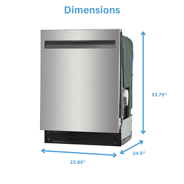 Lave-vaisselle Midea de 24 po avec commandes sur le dessus et séchage Sensor TruDryMC - acier inoxydable - MDT24P7CST