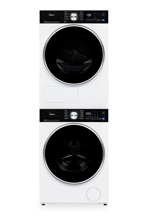 Laveuse compacte à chargement frontal de 3,1 pi³ et sécheuse électrique de 4,4 pi³ de Midea - blanches