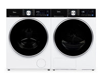 Laveuse compacte à chargement frontal de 3,1 pi³ et sécheuse électrique de 4,4 pi³ de Midea - blanches