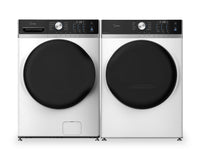 Laveuse à chargement frontal de 5,2 pi3 et sécheuse de 8,0 pi3 avec culbutage et Steam Care de Midea - blanches