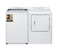 Laveuse à chargement par le haut de 4,5 pi³ avec agitateur et sécheuse électrique de 7,0 pi³ de Midea - blanches