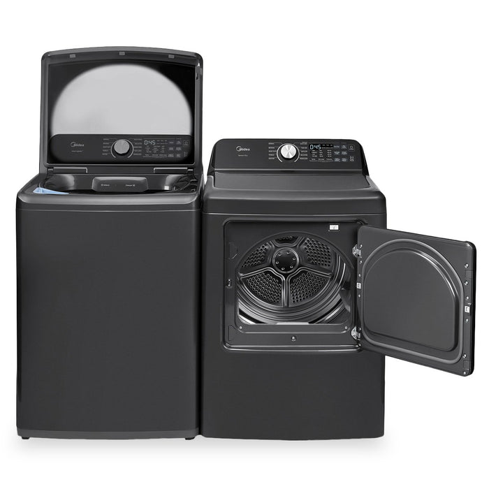 Laveuse intelligente de 5,1 pi³ avec agitateur et sécheuse de 7,0 pi³ avec culbutage de Midea - noires