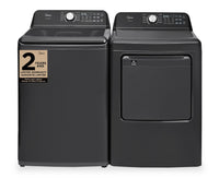  Laveuse à chargement par le haut de 5,2 pi³ avec agitateur et sécheuse intelligente de 7,0 pi³ avec culbutage de Midea - Noir 
