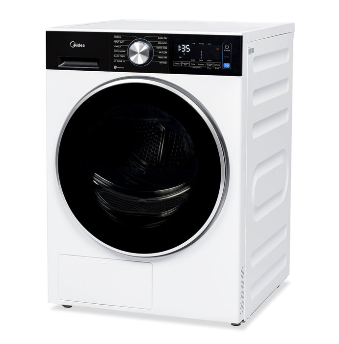 Sécheuse compacte Midea à chargement frontal de 4,4 pi³ avec pompe à chaleur et antifroissement - blanche - MLHE31S2BBW