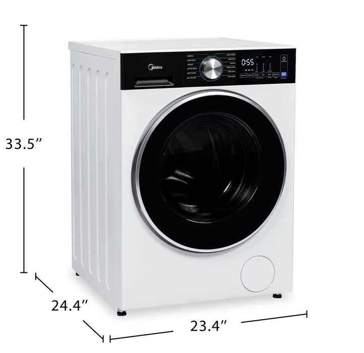 Laveuse compacte Midea à chargement frontal de 3,1 pi3 avec PowerMixMC et Steam Care - MLHW31S2BBW