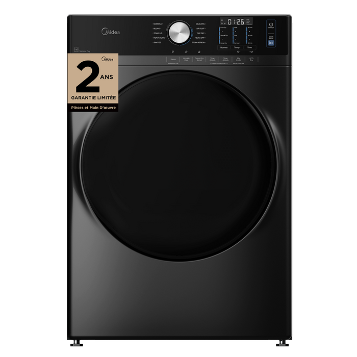 Laveuse Midea à chargement frontal de 5,2 pi³ avec soin à la vapeur – gris – MLHW52S7AGG