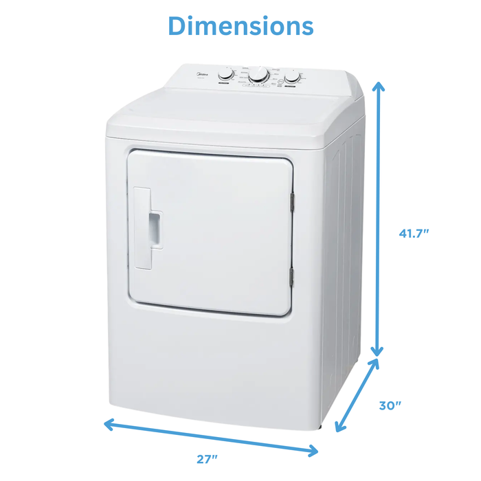Laveuse à chargement par le haut de 4,5 pi³ avec agitateur et sécheuse électrique de 7,0 pi³ de Midea - blanches 